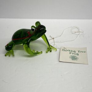 The Hamilton Collection "Adopt A Frog Collection" Barking Frog Glass Figurine